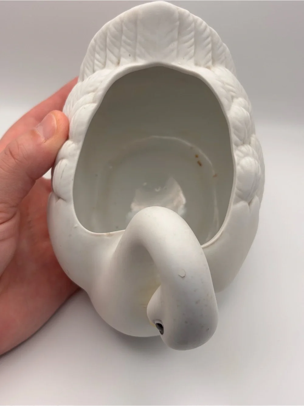 Vintage Homco Ceramic Swan Planter with Hand-Painted Details, Model 1402